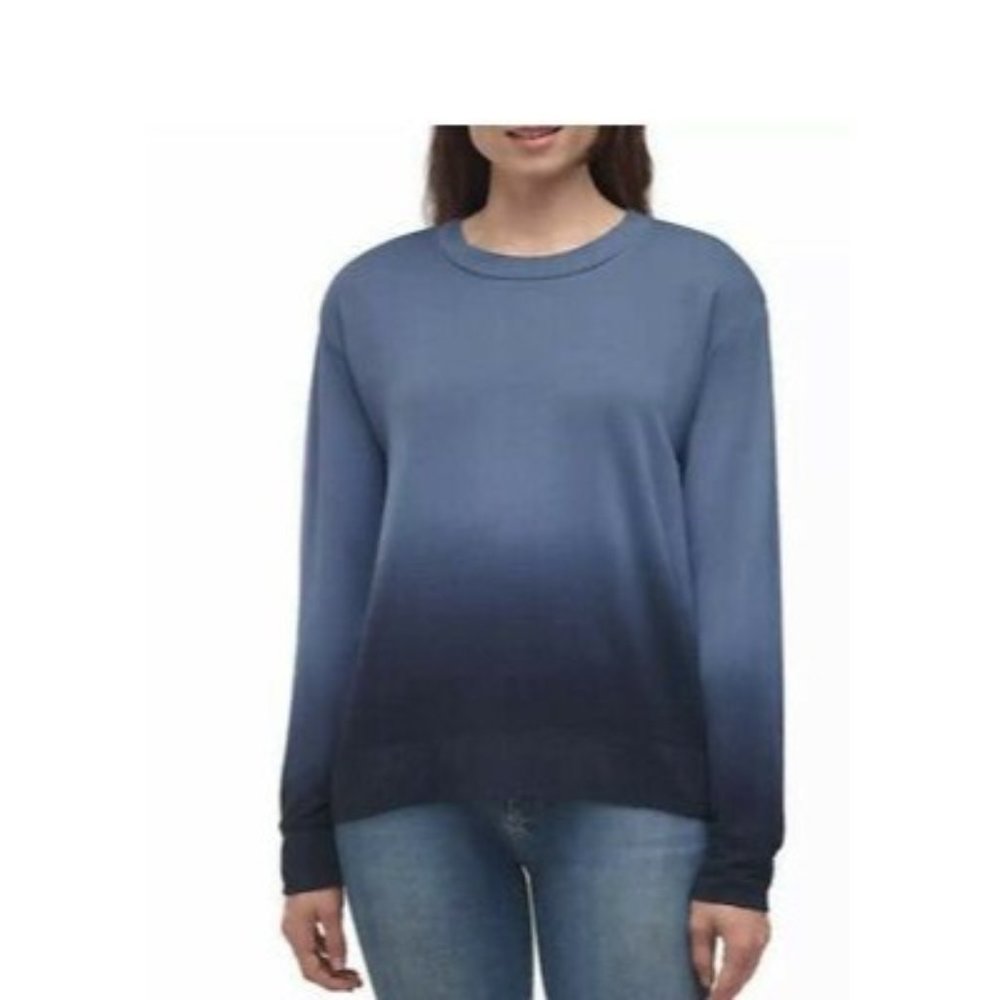 Women's Splendid Soft Ombre Dip Dye Pullover Blue XXL
